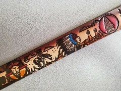 INDIAN NATIVE AMERICAN Genuine Leather Belt & Matching Epoxy Buckle – NEW!