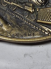 VINTAGE Steam Train Locomotive vintage SOLID BRASS belt buckle 1978 BTS
