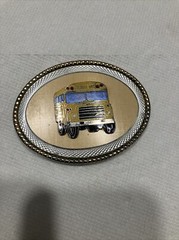 School Bus Yellow Enameled Belt Buckle vintage