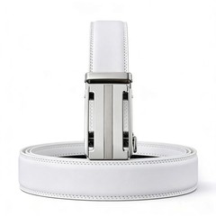 KUULIMEE White Belt Men, Ratchet Dress 30&Prime;-36&Prime; Waist Adjustable, White-04