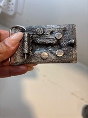 Vintage 1984 BERGAMOT BELT BUCKLE O-149 JOCKEY HORSE