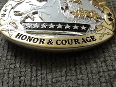 8th Cavalry Honor and Courage Army Solid Brass Belt Buckle (Oval)