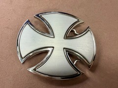 Maltese Celtic Iron Cross Gothic Punk Biker Vibe Cutout Silver Tone Belt Buckle
