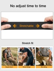 JUKMO Stretch Tactical Belt for XX-Large-for Waist 50&Prime;-54&Prime;(Length 61&Prime;), Black