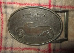 RJR R.J. Roberts Co. Chevrolet Chevy Belt Buckle Classic Antique Car Michigan