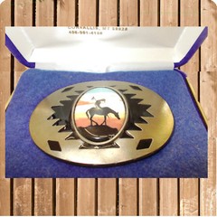 Buckle End of Trail, Brass Tone, Belt Buckle, Western Buckle