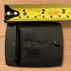 Nixon Beige Cream Black Smoke Metal Snowboarder Skater Belt Buckle Pants