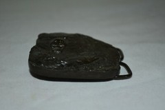 SOLID Brass 1978 Bergamot Bear in stream with fish BELT BUCKLE USA EUC