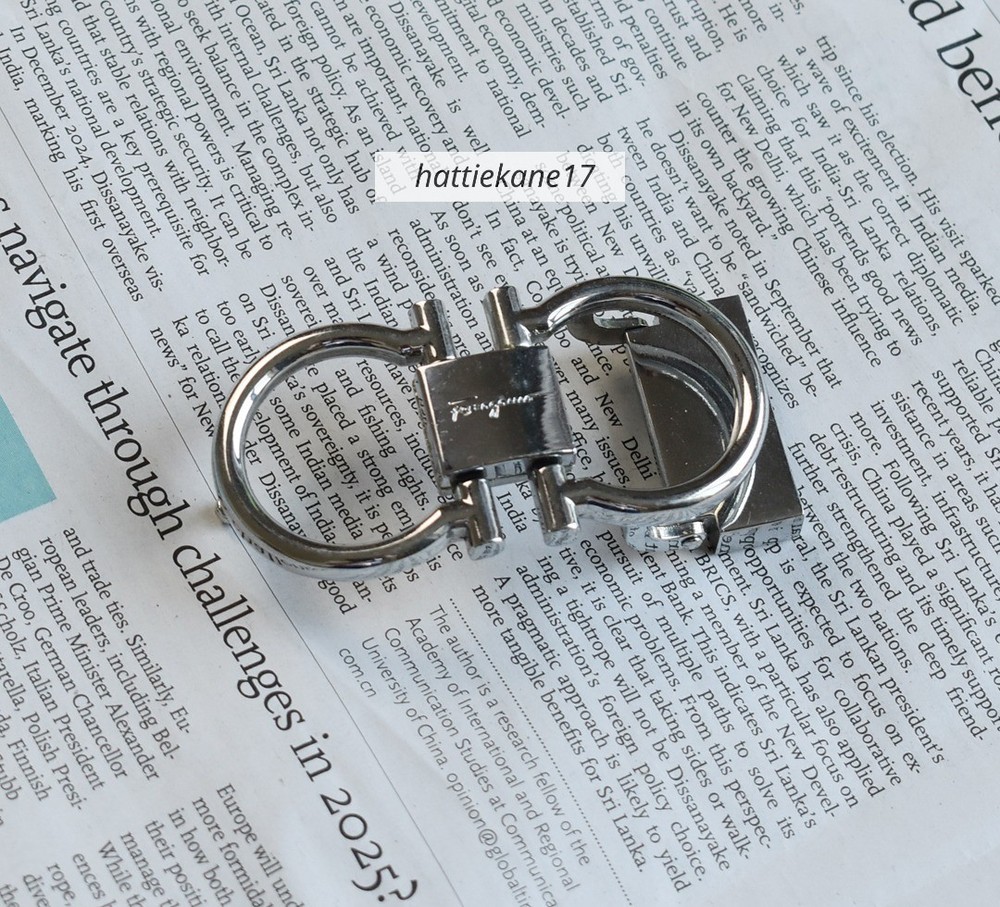 Salvatore Ferragamo Alloy Horseshoe Buckle for 34-35mm leather strap Silver