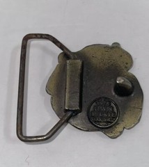 Lewis Pewter Metal Belt Buckle Vintage 1975 Art Nouveau Head Breasts Flowers