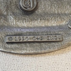 Belt Buckle – C+J Inc. 1990 Snowmobiler (with wear)