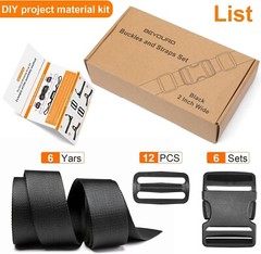 Heavy-Duty Buckle Straps Set 6-Pack Plastic Nylon Webbing for DIY Outdoor Gear