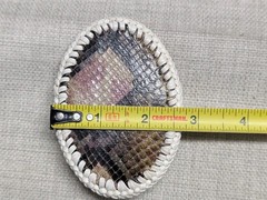 vintage GENUINE SNAKESKIN belt buckle WESTERN handcrafted COWBOY rattler