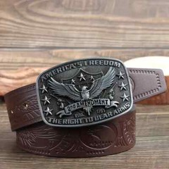 America Second Amendment Belt Buckle 2A, 2nd, Freedom, Guns Antique Silver Tone