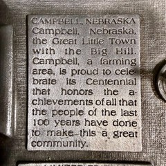 Campbell Nebraska Centennial Belt Buckle 1886–1986 Ltd Ed 200/500 Vintage