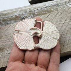 Gingko Leaves Belt Buckle, Rosepearl, Natural Metal Design with Gingko Leaves