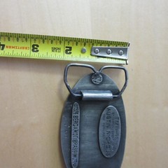Oval 1974 vintage Bergamot WILD TURKEY pewter J-168 bourbon 3 7/8&Prime; x 2 1/8&Prime; old