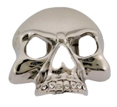 Skull Flaming Blinged Metal Belt Buckle Mens Halloween Party Costume Gift