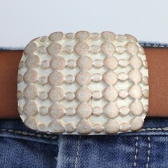 Rose Rectangle Design Belt Buckle, Fine Dot Texture, Elegant