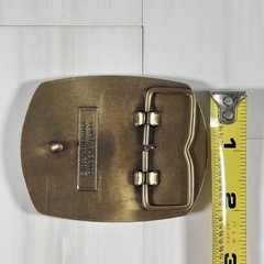 Vintage BRASS Handyman Club of America Belt Buckle Life Member Hammer 1996
