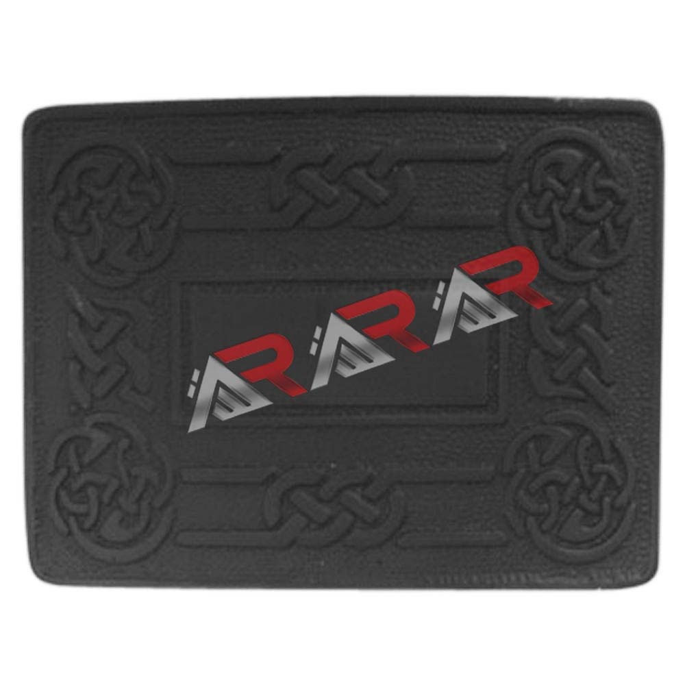 Men’s Scottish Kilt Belt Buckle Highland Kilt Celtic Swirl Jet Black Finish AAR