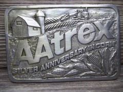 Aatrex Herbicide silver Anniversary belt Buckle for your corn crop Z52