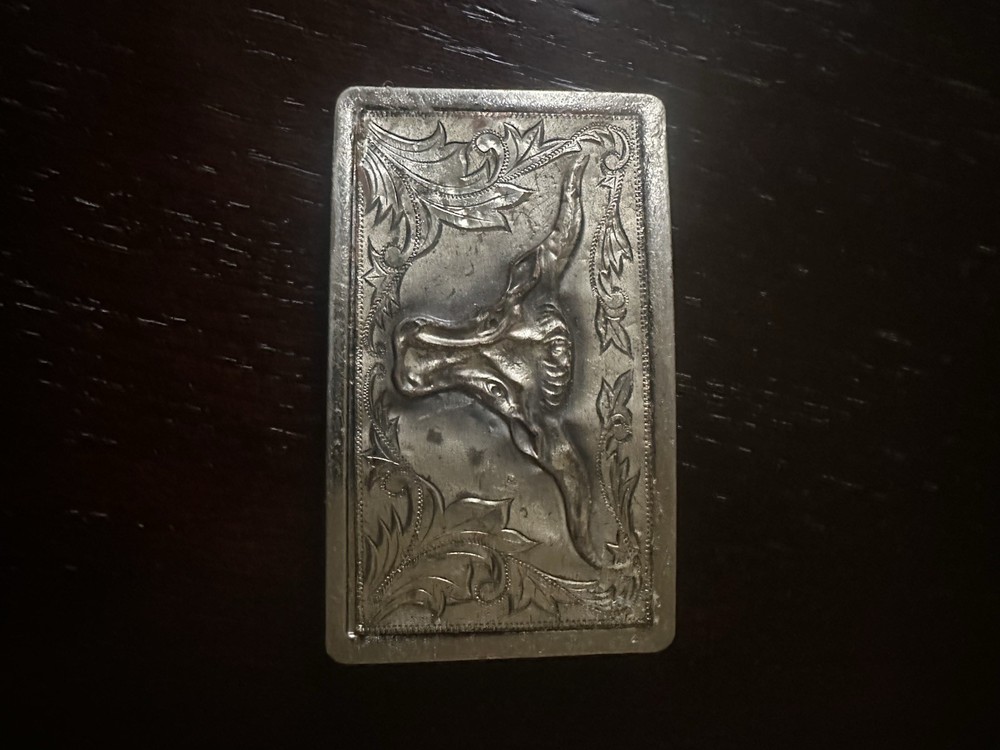 Western Belt Buckle with Bull Head Logo Metal