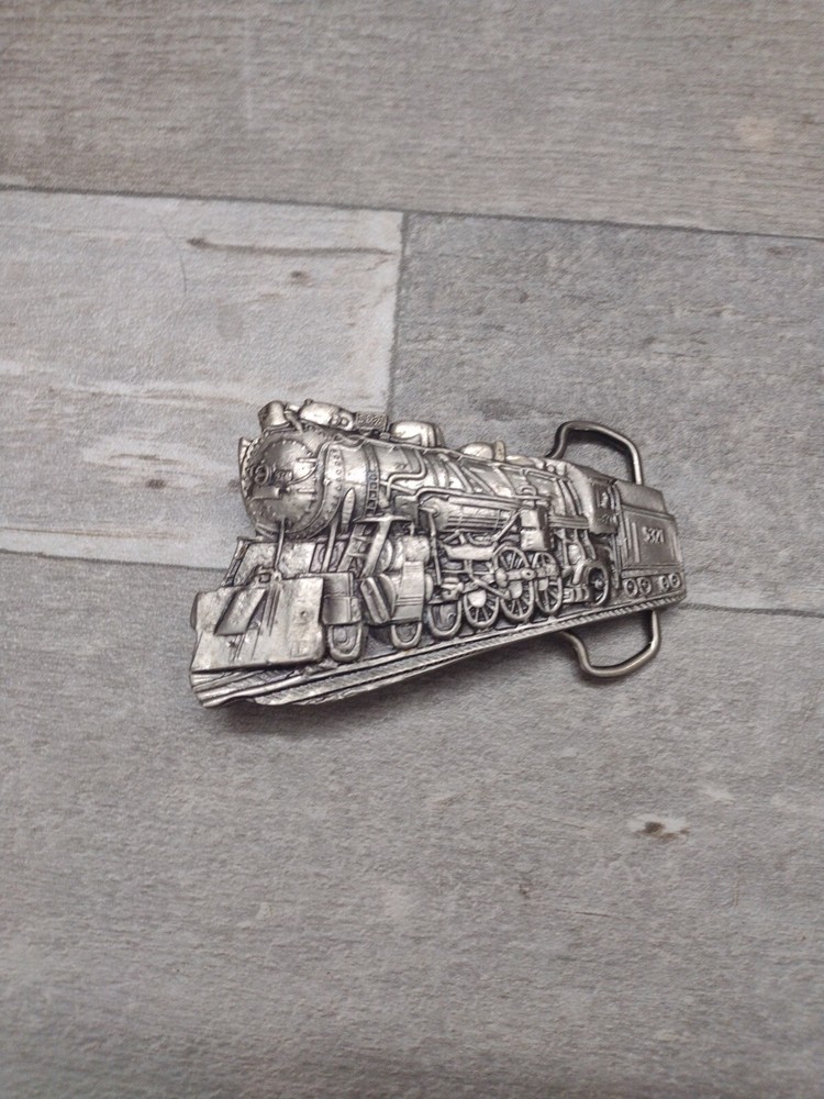 Vintage Solid Brass Train Engine Locomotive Brass Belt Buckle 5321