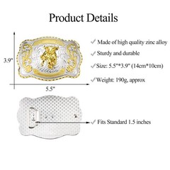 Large Golden Horse Bull Cowboy Belt Buckle for Men – Texas American Flag Accesso