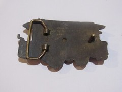 vintage 1979 solid brass Union Pass 65 Railway die-cut train car belt buckle