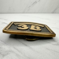 Vintage Spec Cast 3B Belt Buckle Brass Tone Metal