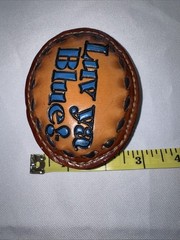 Vintage « Luv Ya Blue!  » OILERS Belt Buckle Leather Top Grain Cowhide 8909 🔥🔥