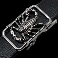 Men&rsquo;s Scorpion 3D Automatic Buckle and Faux Leather Belt