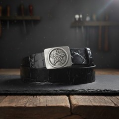 Rectangular Belt Buckle With Star Embossing Metal Western Retro Design