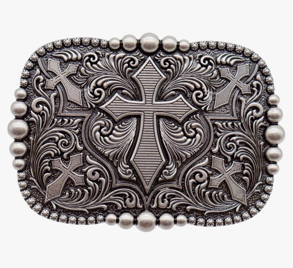 Celtic Cross Belt Buckle Silver Tone Very Nice Christian Religious 3.75&Prime;x3&Prime; CR01
