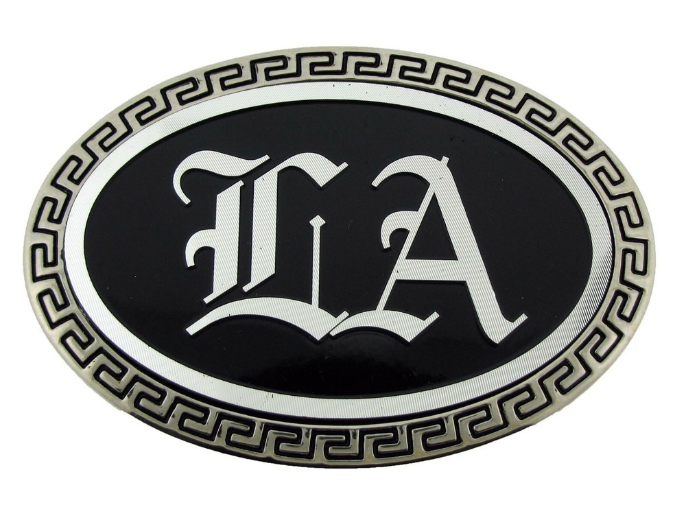 LA Initial Alphabet Belt Buckle Los Angeles Old Engish School Bottle Opener New