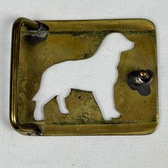 Vintage Labrador Retriever Dog Silhouette Brass Belt Buckle Gold Tone Cutout