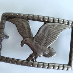 Vintage Eagle Belt Buckle Silvertone Embossed Country Western Rodeo Biker Retro