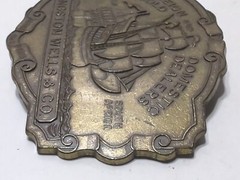 ✨VINTAGE✨Livingston Wells & Co. Foreign & Domestic Gold Dealers BELT BUCKLE Ship