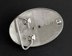 VINTAGE WESTERN BELT BUCKLE 1922 PEACE SILVER DOLLAR COIN COWBOY AMERICANA
