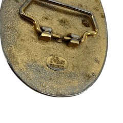 Vintage Ivan Rodeo Cowboy Bucking Bronco Belt Buckle Silver Gold Tone