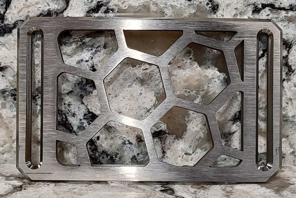 GRIP6 BELT BUCKLE – TITANIUM HONEYCOMB in RAW – WOMEN / MEN – 1.5 INCH WIDE