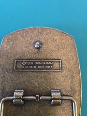 Vintage Brass Handyman Belt Buckle 1996 Club Of America Life Member