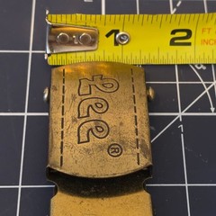 Vintage Lee Heavy Duty Belt Buckle Brass Tone Metal Adjustable Strap Loop