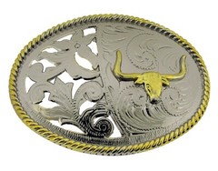 Texas Longhorn Bull Belt Buckles Mens Gold Silver Metal Western Cowgirl Cowboy