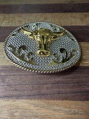 3D Longhorn Bull Men Western Rodeo Texas Cowboy Large Belt Buckles 3.75”x3”