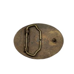 Vintage Wesco Texas State Embossed Solid Brass Oval Belt Buckle Western Patina