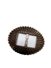 Vintage Oval Sunburst Taiwan Belt Buckle Scarf Slide