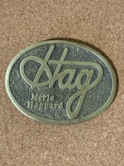 The Great Merle Haggard « Hag » Belt Buckle YELLOW BRASS Very Strong 3.5 inches
