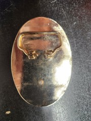 Texas Star Belt Buckle Gold Tone Oval Western Ranger Cowboy 3.25&Prime; x 2.5&Prime;